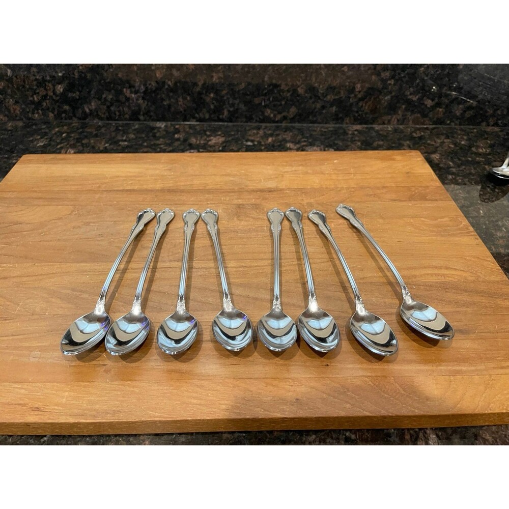 8 ONEIDA MANSFIELD long TEASPOONS